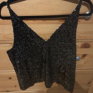 Black sequin cami / tank
